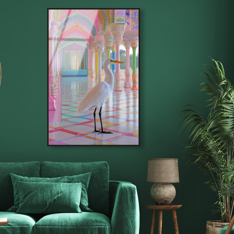 Oliver Gal Palace Passage I Bright - Framed Acrylic Glass Wall Art, 46" H x 31" W, Black