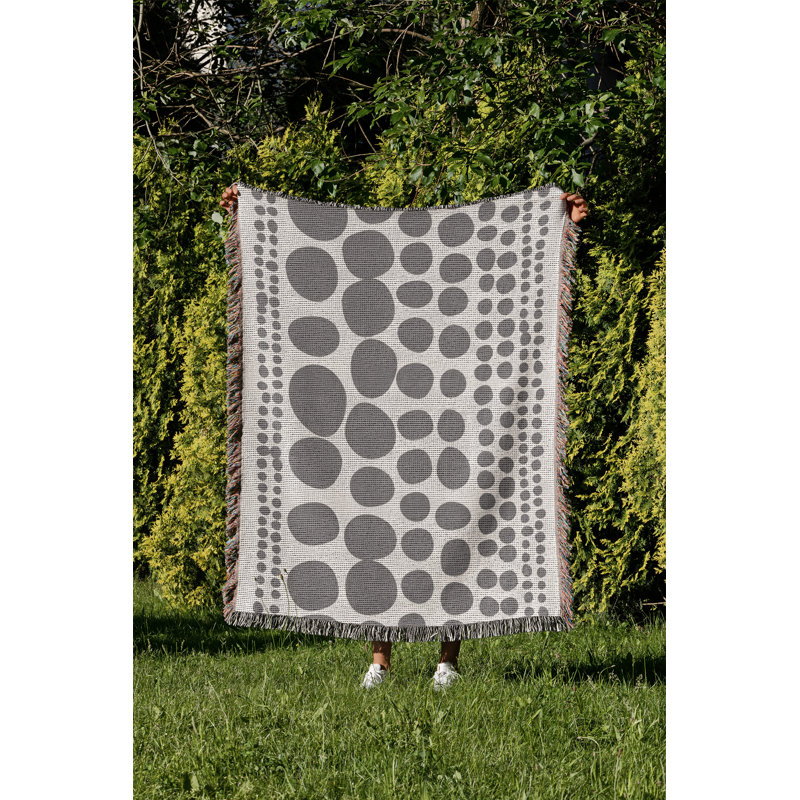 Jeté en coton Ajani, Gris, 50x60