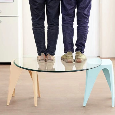 23.6 Inch Round, 3/10 Thick, Clear, Tempered Glass Table, Suitable For Events Many Uses