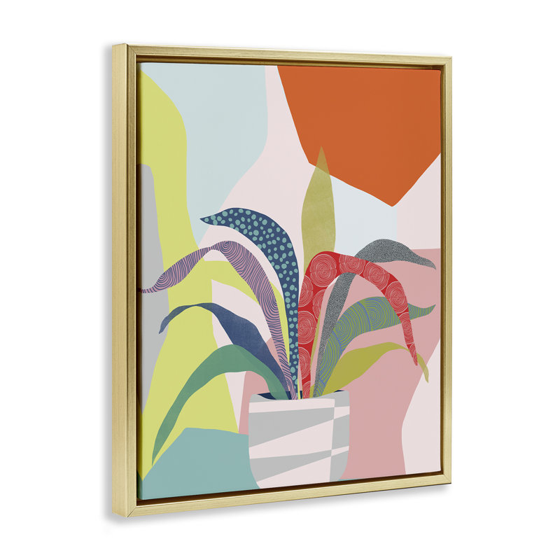 Art mural moderne sur toile flottante encadrée par Ioana Horvat, Cadre flottant métallique doré, H 31 po x l 25 po