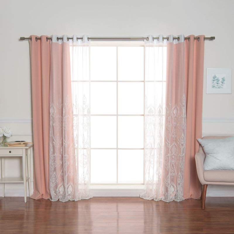 Portishead Room Darkening Curtain, 52" W x 84" L, Blush