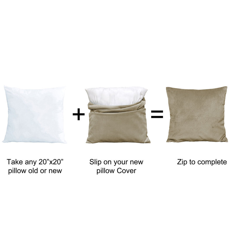 Avilla Reversible Pillow Cover, Taupe, 20" x 20"