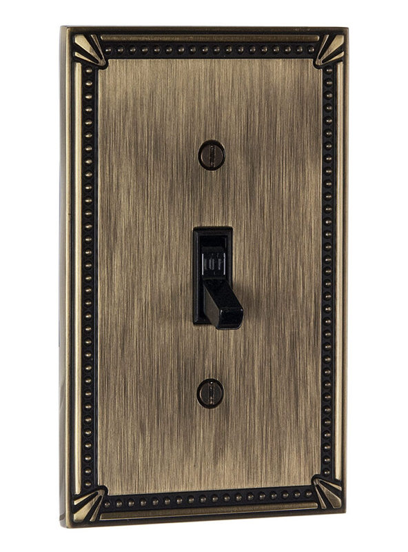 1-Gang Toggle Light Switch Wall Plate, Antique English