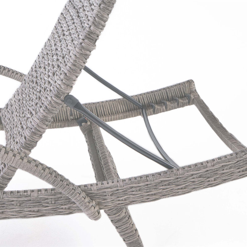 CRETE WICKER CHAISE LOUNGE, White