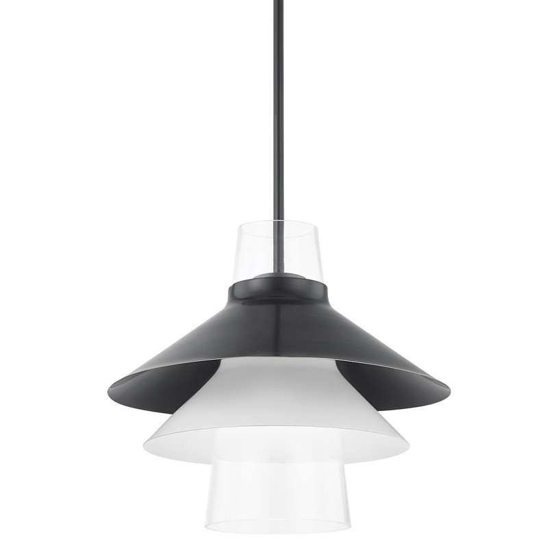 Luminaire suspendu conique 1 lumière Camilo, Bronze vieilli