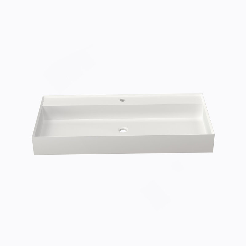 Lavabo de salle de bain à surface solide en pierre de pierre