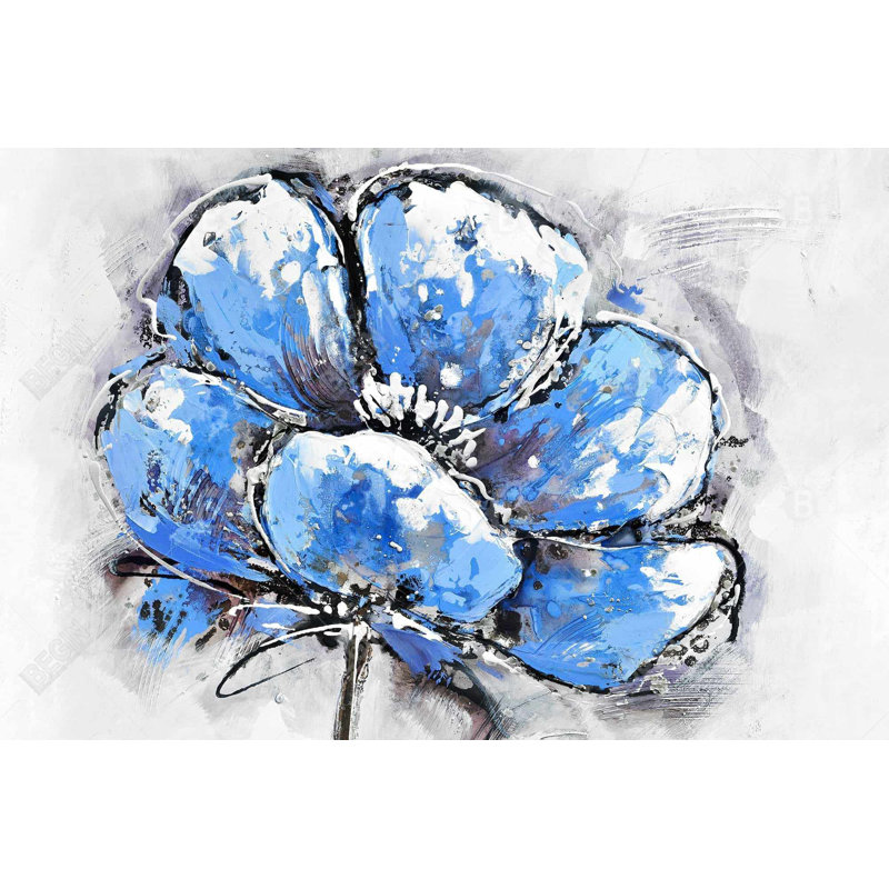 "Pétales bleus abstraits" sur toile