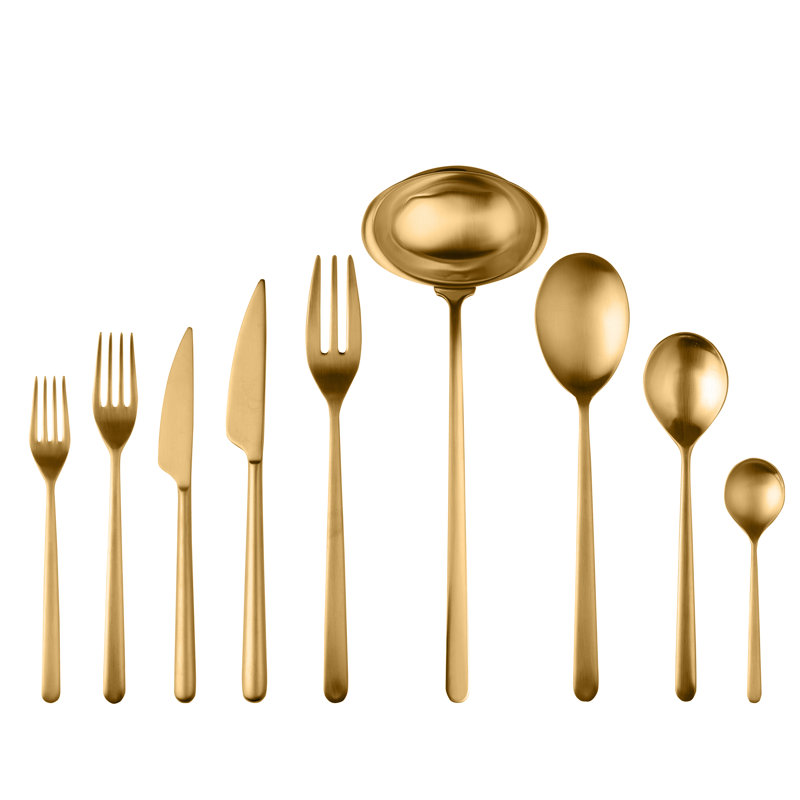 Linea 75 - Piece Stainless Steel Flatware Set - Service for 12, Ice Gold