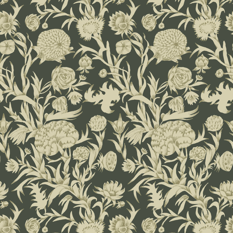 Blooming Thicket - Wallpaper, Peel & Stick, Goldenrod