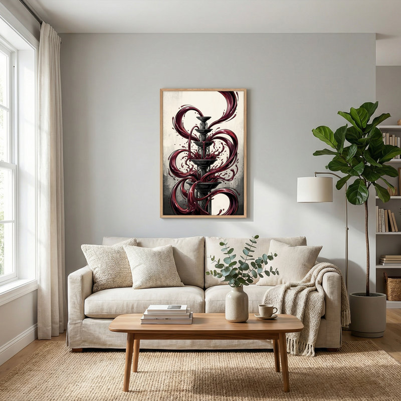 Ensemble de 1 tableau sur toile Dark Flow, H 36 po x l 24 po, Naturel