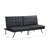 WOOD FRAME, STAINLESS LEG, FUTON, SOFA BED BLACK PVC