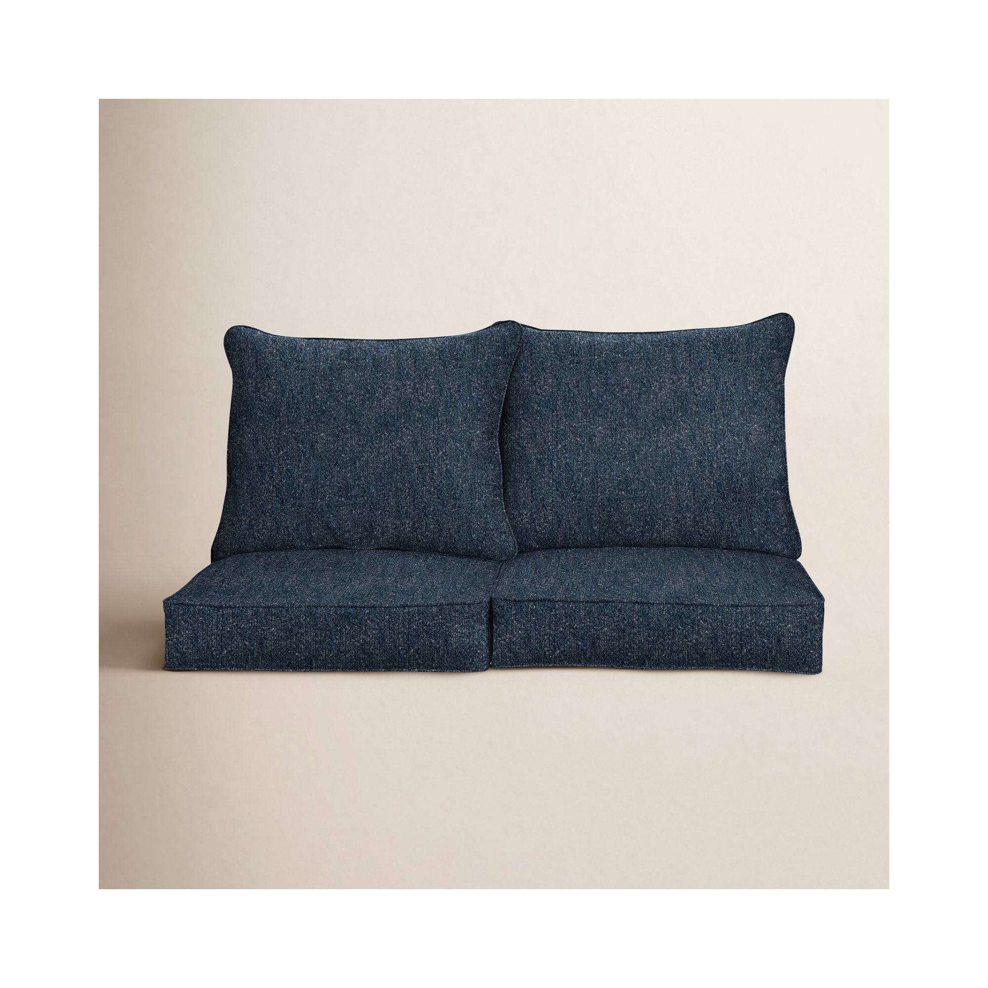 Sunbrella® Boucle Outdoor Loveseat Cushion, Improve Indigo Sunbrella®