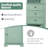 Green Triangle Tall Cabinet With 3 Drawers And Adjustable Shelves For Bathroom, Kitchen Or Living Room, MDF Board With Painted Finish-397891202