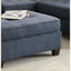 Repose-pieds capitonné bleu marine Dorris Pieds en bois massif-1698580224