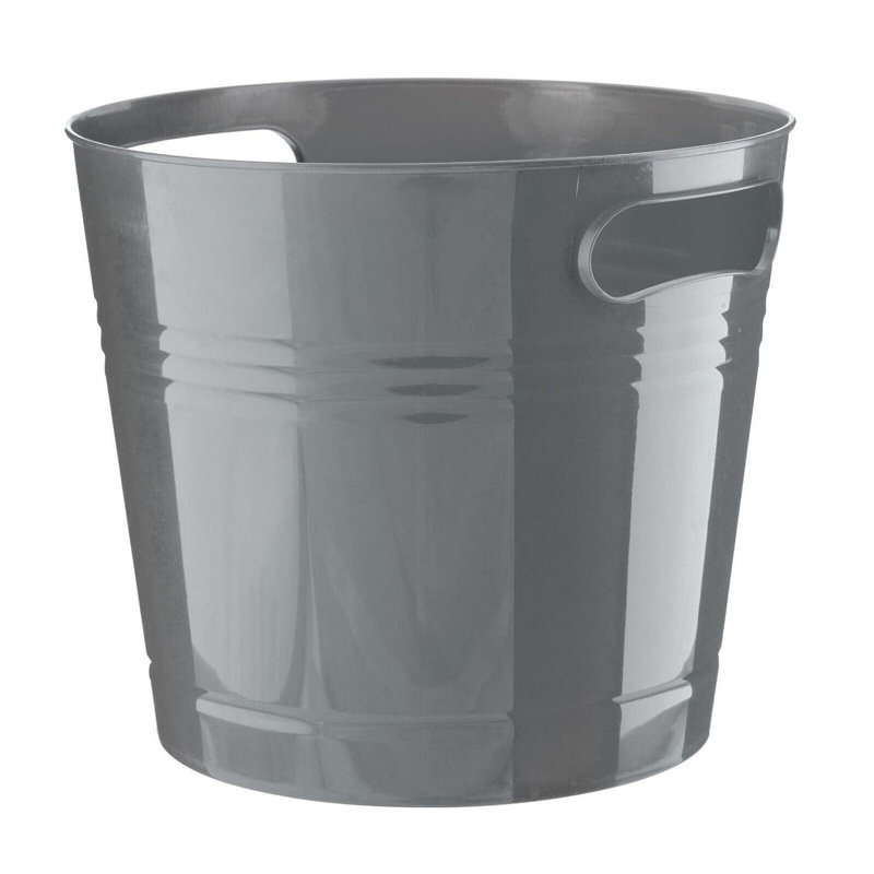 Nir 6L Plastic Open Waste Bin Lightweight Grey Rubbish Bin Trash Can Garbage Container Dustbin
