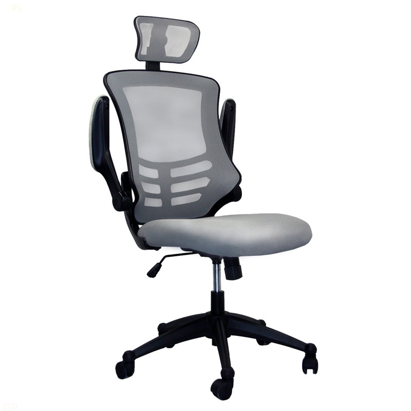 Fauteuil de direction moderne à haut dossier en filet, Argent argent