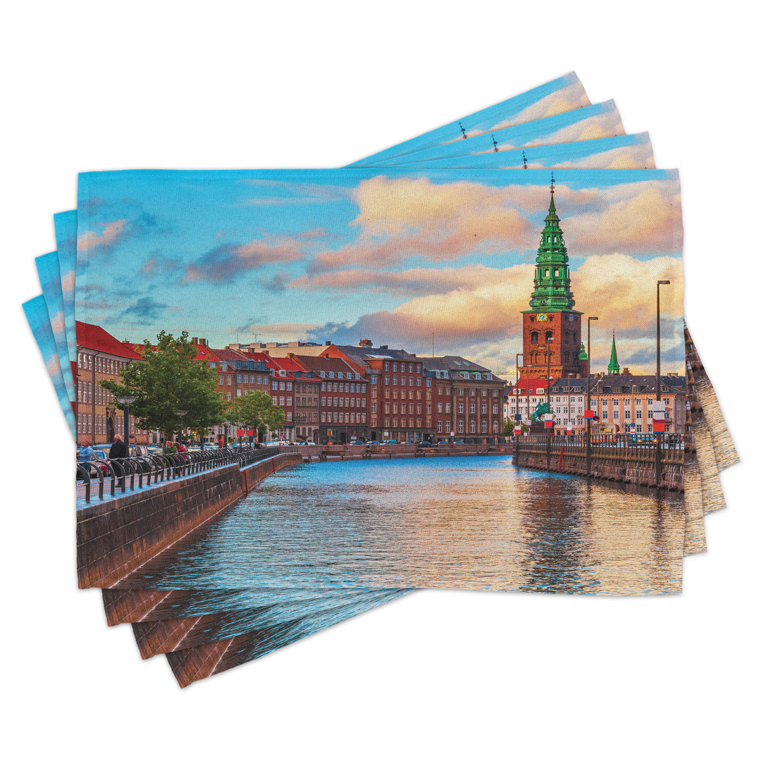 Platzdeckchen 4er-Set, Sunset of Copenhagen, Multicolor