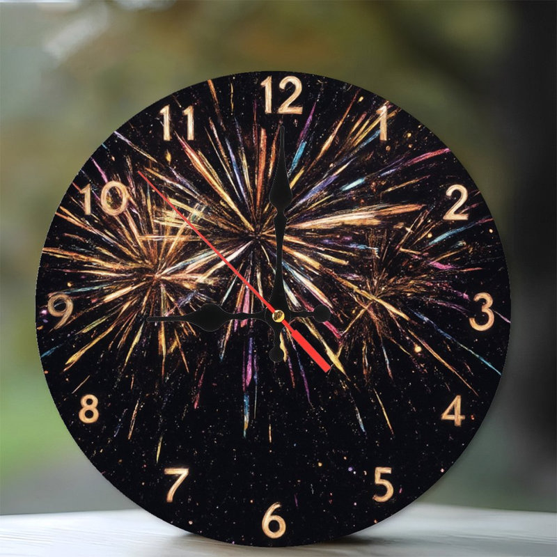 Feux d'artifice éclatant sur un cadran