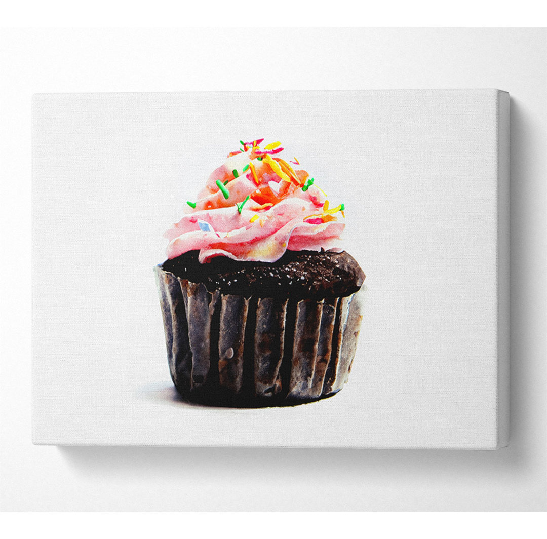 Schoko-Pink-Cupcake - Kunstdrucke auf Leinwand