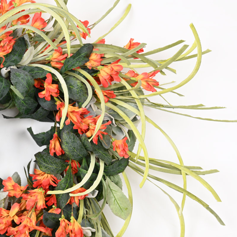 24" Lamb's Ear Leaf Wildflower Fall Autumn Wreath