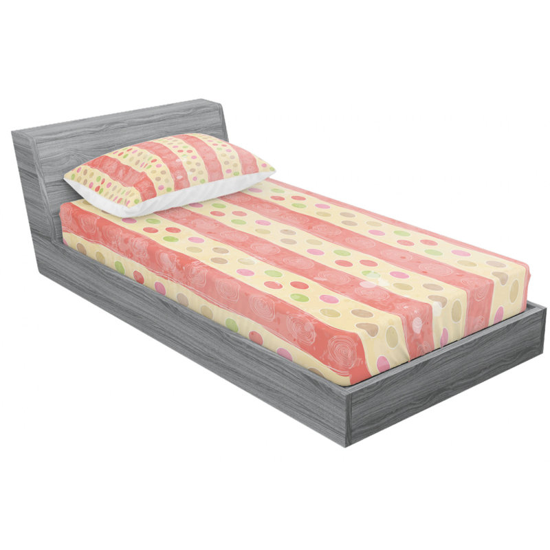 Microfiber Sheet Set, Twin Sheet Set with Fitted Sheet, Abstract 1