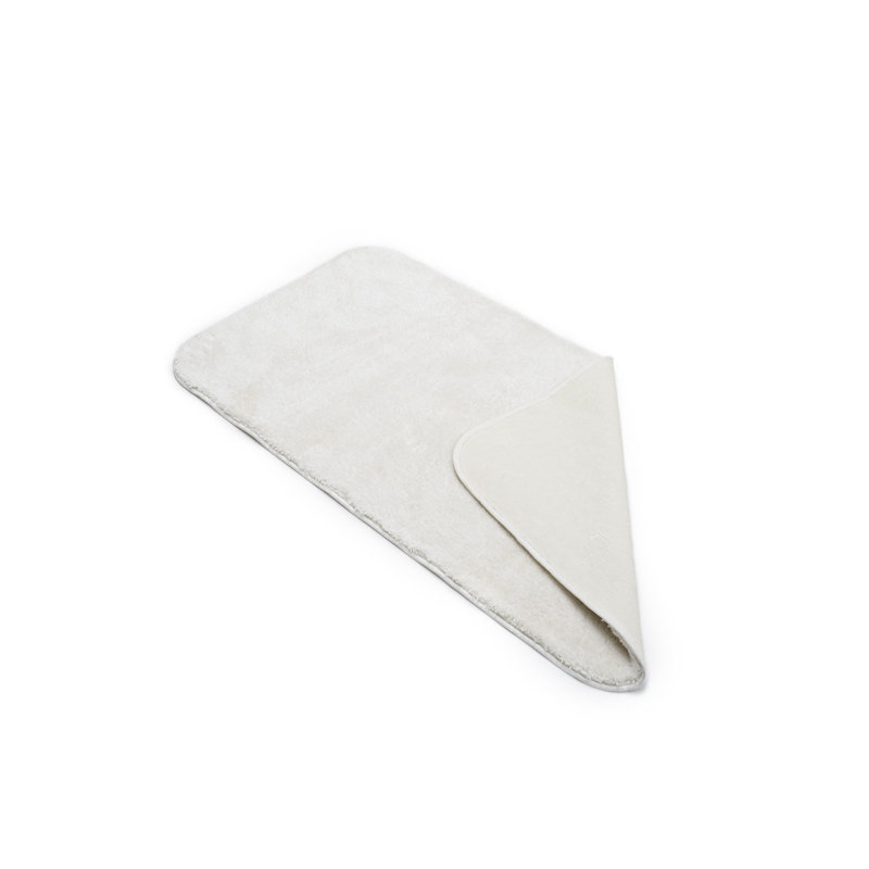Tapis de bain de qualité supérieure, blanc os, 22,4 po x 39,4 po | 100% polyamide, 0,5 po de hauteur, antibactérien, antidérapant, lavable à la machine à 86 ° F | Idéal pour le confort et la sécurité de la salle de bain, design durable et élégant