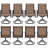 Outdoor Dining Chairs Set Of 2, 360°Swivel Patio Dining Chair With PVC-coated polyester Fabric, Outdoor Metal Armchair All Weather Resistant, Ergonomic Comfort, Perfect For Patio, Backyard, Balcony-961654917