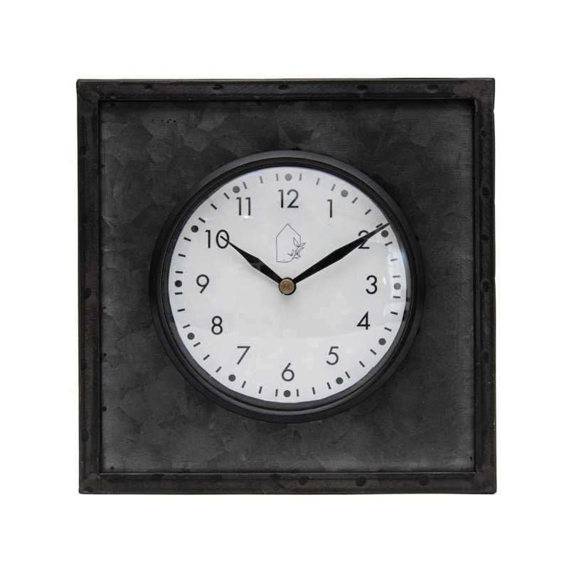 Horloge de table analogique à quartz en métal noir