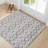Nielsville Grey/White Machine Washable Non-Slip with Rubber Backing-1601040061