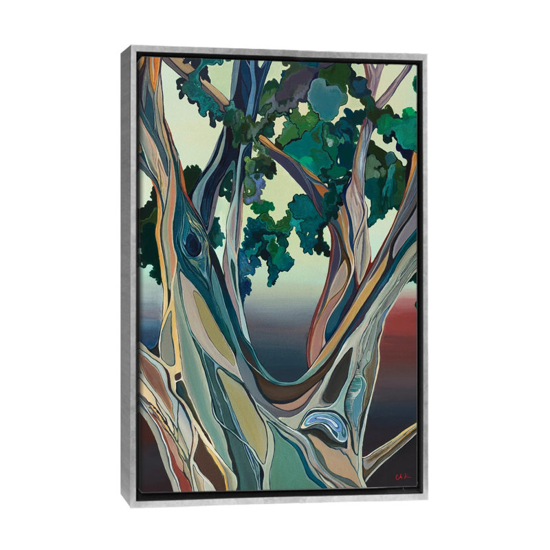 Grand arbre à Honolulu_1PC6, H 40 po x l 26 po, Encadrement argenté