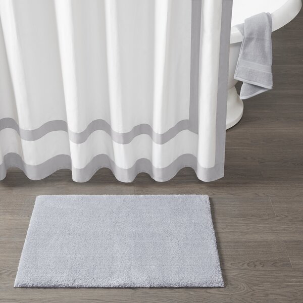 Bohumil Luxury Chenille Super Soft Absorbent Microfiber Rectangle Non-Slip Bath Rug Latitude Run Color: Light Gray, Size: 24 W x 60 L