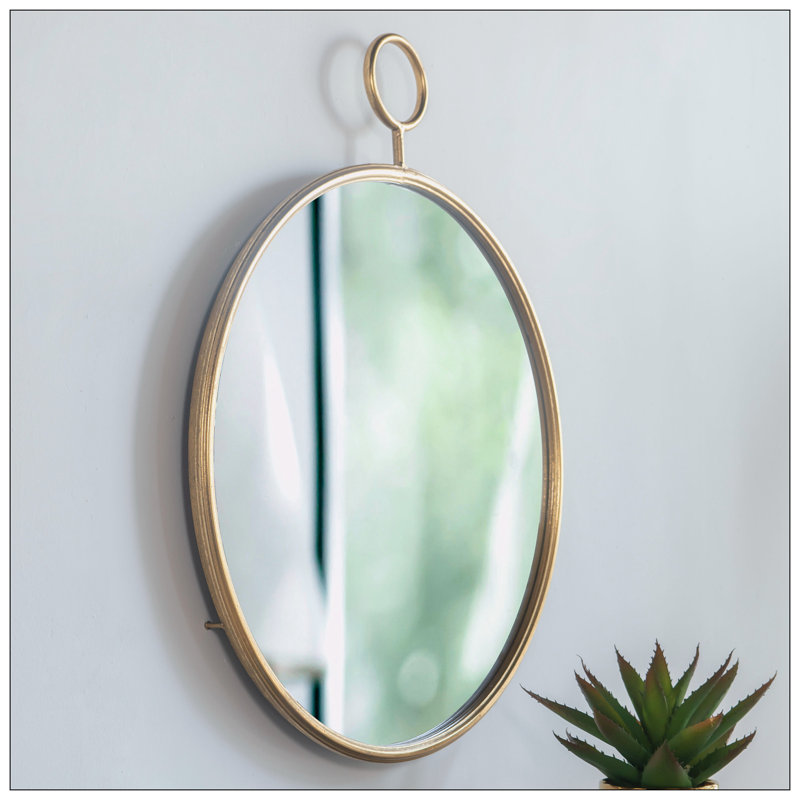 Miroir mural 26 "x 32" avec cadre en métal doré
