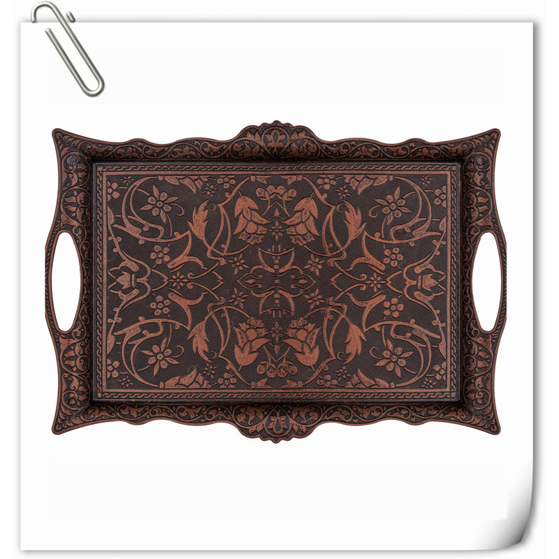 Tray Metal Tray, Dark Brown