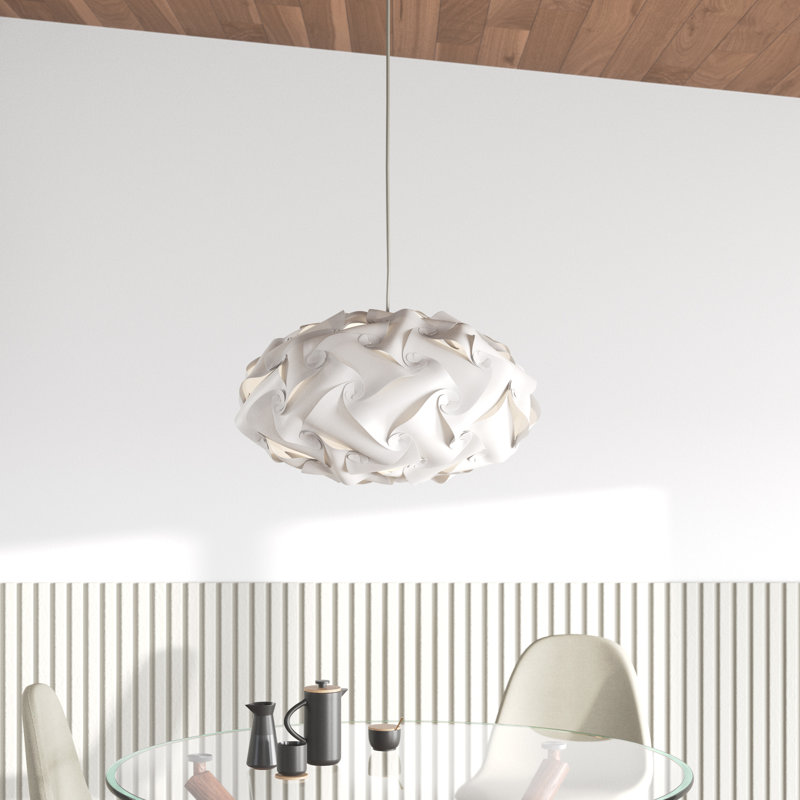 Lustre géométrique unique à 3 lumières Dunson, Blanc