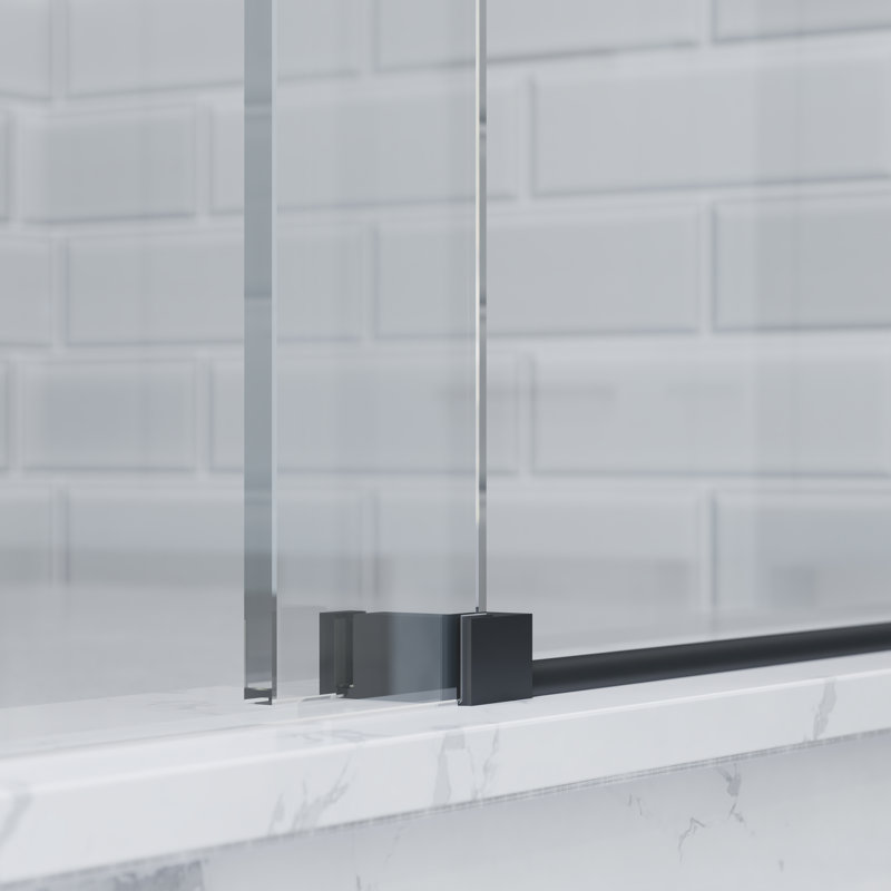  Porte de douche coulissante sans cadre Crystal, Noir mat