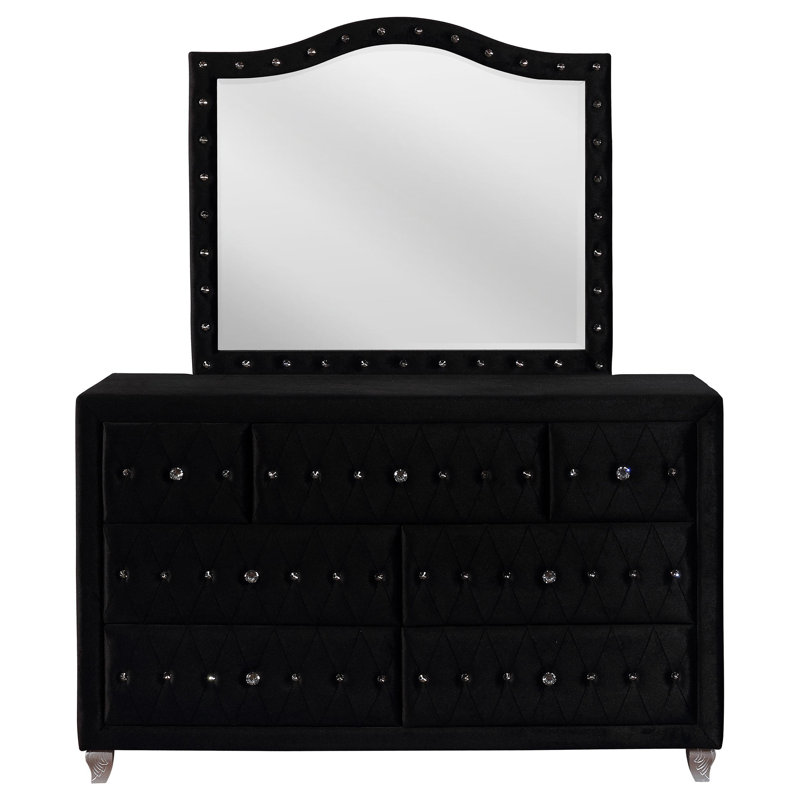 Miroir de commode Montelle, Noir