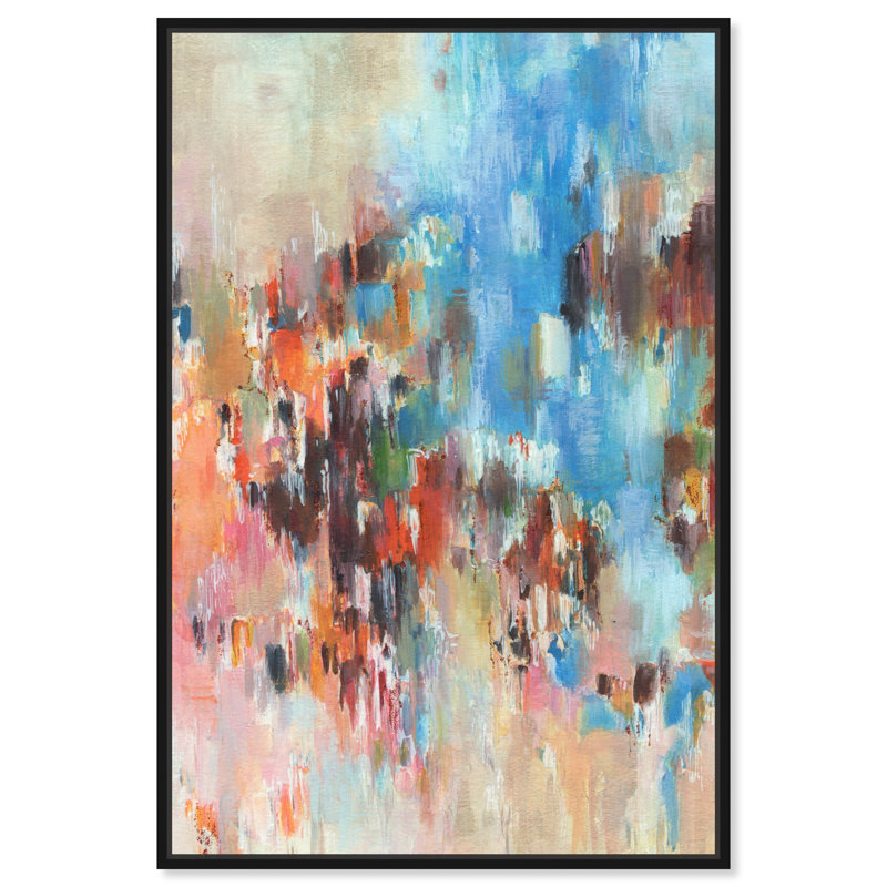 Art Remedy Blue Abstract Wall Art with Black Frame, 20" x 30"