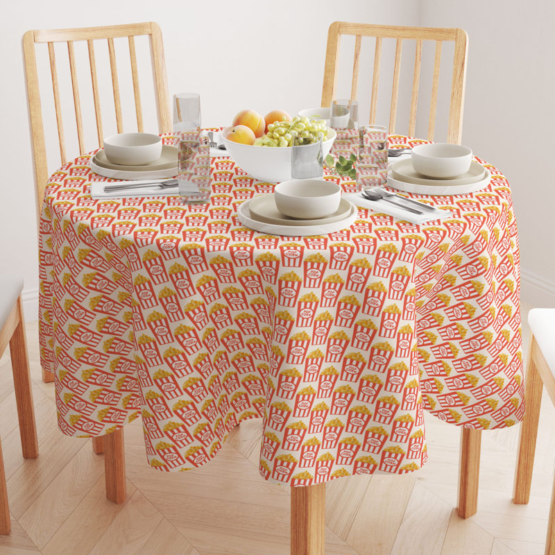 Round Cotton Twill Tablecloth