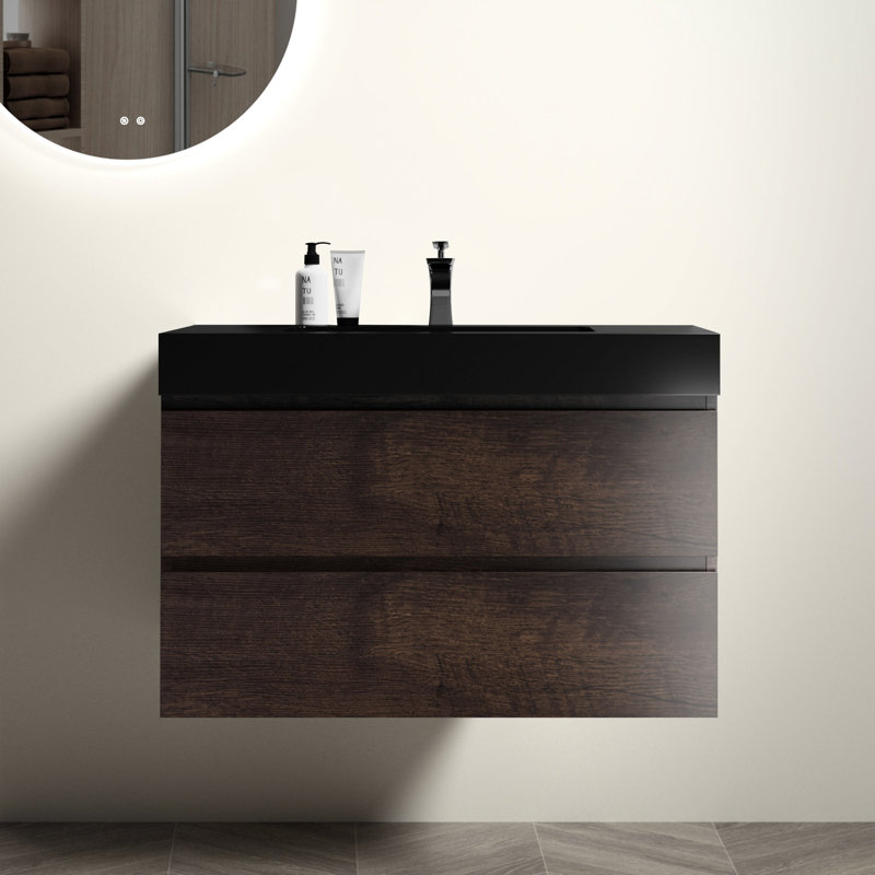 Lavabo en quartz noir mat chic - Modernisation des styles de salle de bain