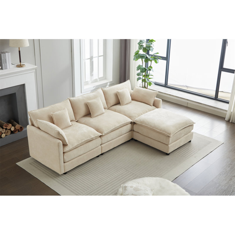 Canapé modulaire modulaire, Chenille blanche
