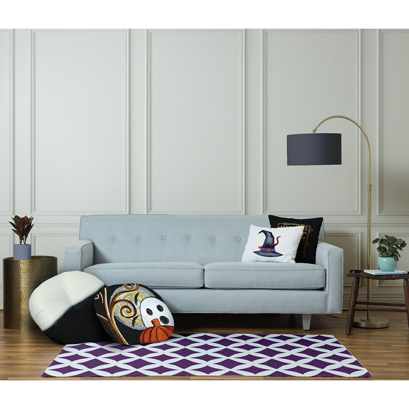 326_Ooky Spooky, coussin d'Halloween touffeté au design d'Halloween, 30 po x 30 po, Noir
