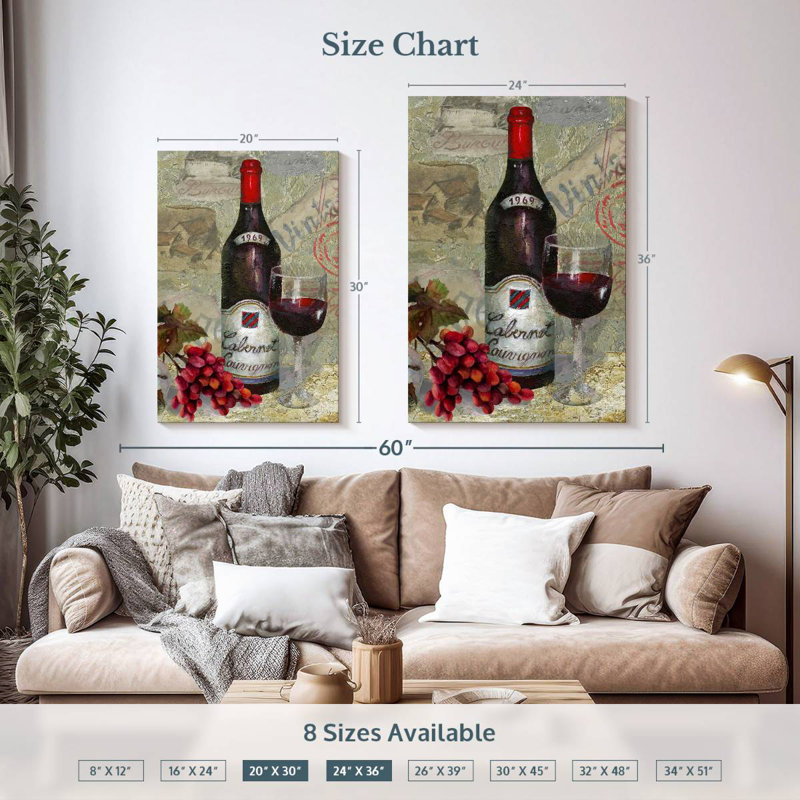 Yarlin Cabernet Sauvignon, 36" H x 24" W