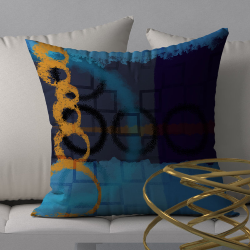 Abstract Reversible Throw Pillow, 18" x 18"
