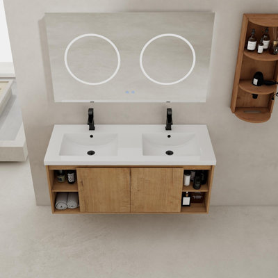 Meuble-lavabo mural 48 po avec double lavabo