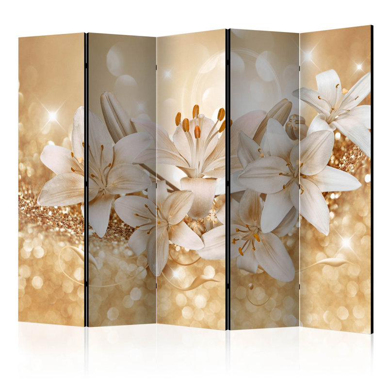 Solid Wood Folding Room Divider, 5
