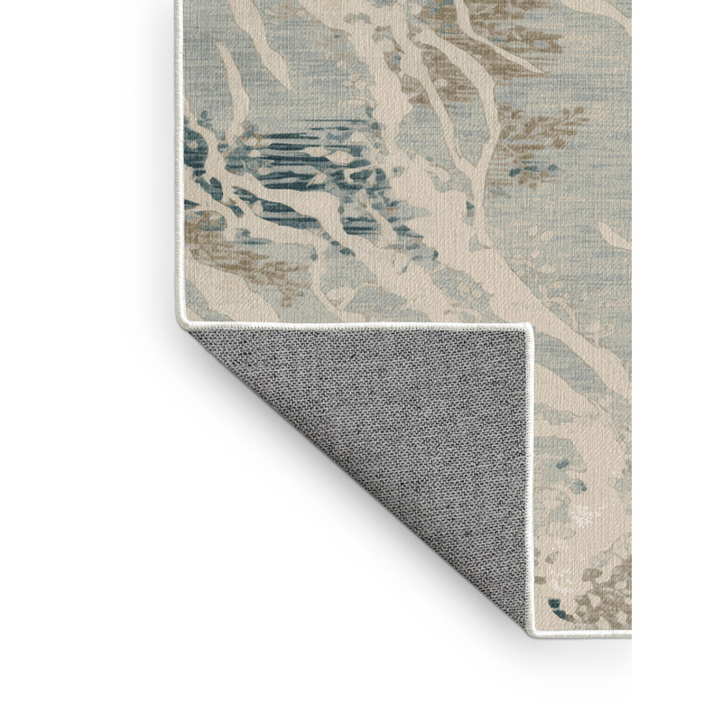 Tapis beige lavable à la machine, Carré 4 pi