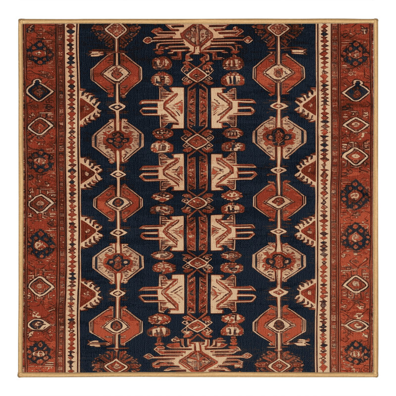 Tapis brun lavable à la machine, Carré 6 pi