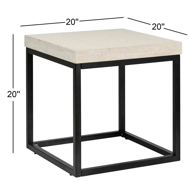 Brayton Square Wood White Wash End Table 