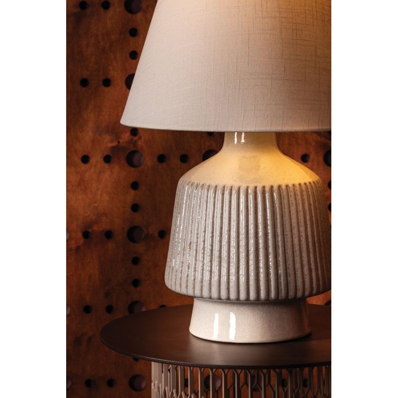 King Table Lamp in Aged Brass and Ceramic Coccon by Cortney Bishop