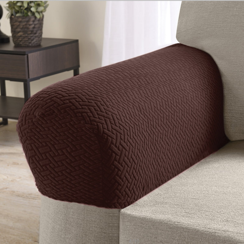 Housse pour coussin en T avec accoudoirs, Polyester à 100 % de couleur chocolat